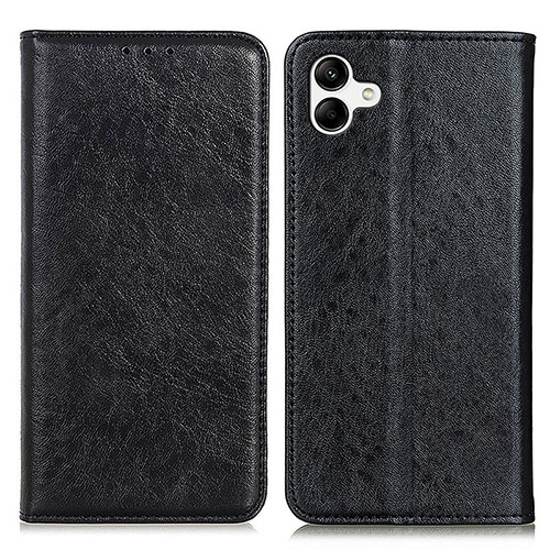 Leather Case Stands Flip Cover Holder K03Z for Samsung Galaxy F04 Black