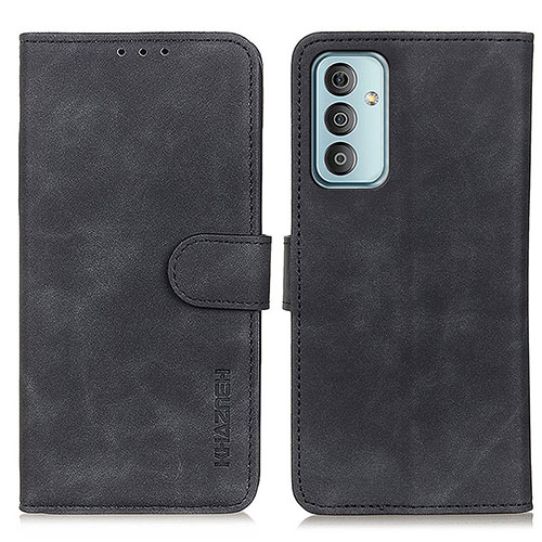 Leather Case Stands Flip Cover Holder K03Z for Samsung Galaxy F13 4G Black