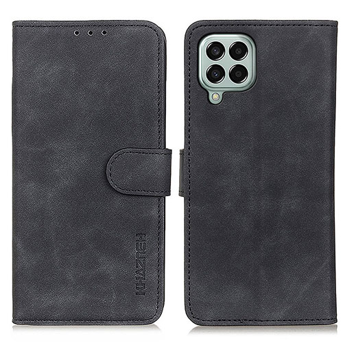 Leather Case Stands Flip Cover Holder K03Z for Samsung Galaxy M33 5G Black