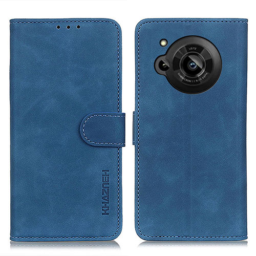 Leather Case Stands Flip Cover Holder K03Z for Sharp Aquos R7s Blue