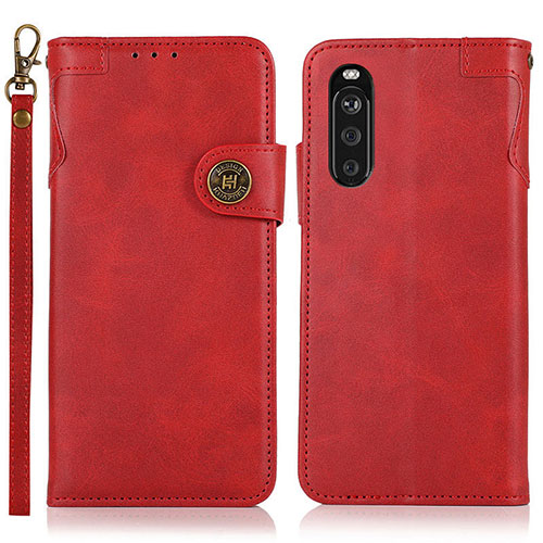 Leather Case Stands Flip Cover Holder K03Z for Sony Xperia 10 III Lite Red