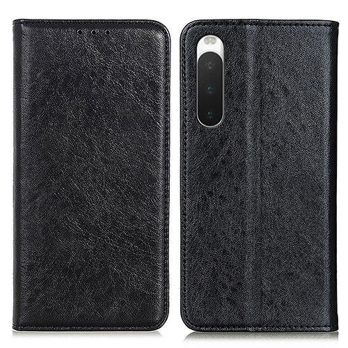 Leather Case Stands Flip Cover Holder K03Z for Sony Xperia 10 IV Black