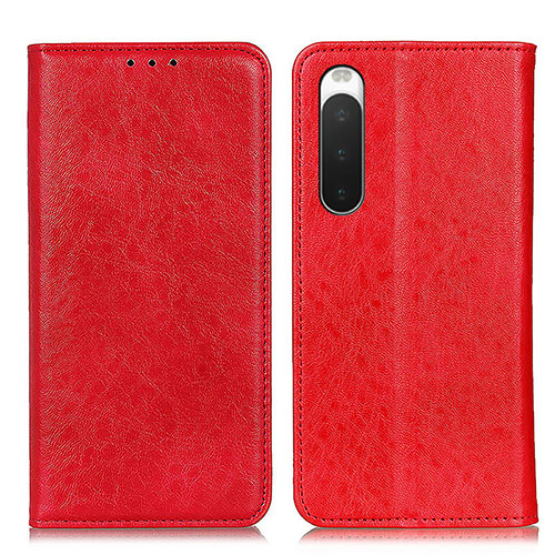 Leather Case Stands Flip Cover Holder K03Z for Sony Xperia 10 IV SO-52C Red