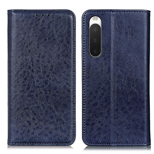 Leather Case Stands Flip Cover Holder K03Z for Sony Xperia 10 IV SOG07 Blue