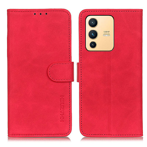 Leather Case Stands Flip Cover Holder K03Z for Vivo V23 5G Red