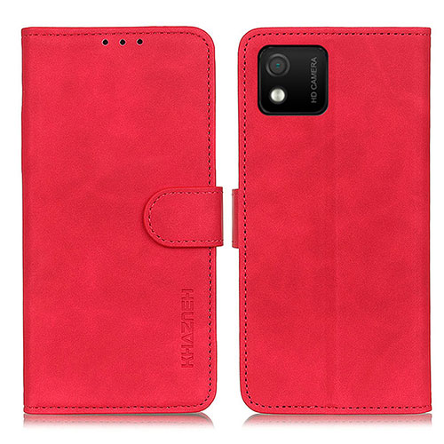 Leather Case Stands Flip Cover Holder K03Z for Wiko Y52 Red