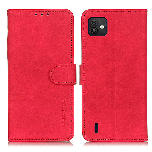 Leather Case Stands Flip Cover Holder K03Z for Wiko Y82 Red