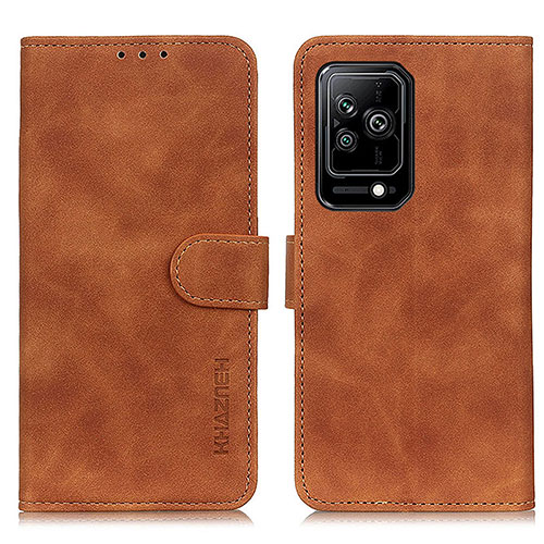 Leather Case Stands Flip Cover Holder K03Z for Xiaomi Black Shark 5 5G Brown