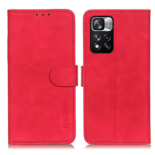 Leather Case Stands Flip Cover Holder K03Z for Xiaomi Mi 11i 5G (2022) Red