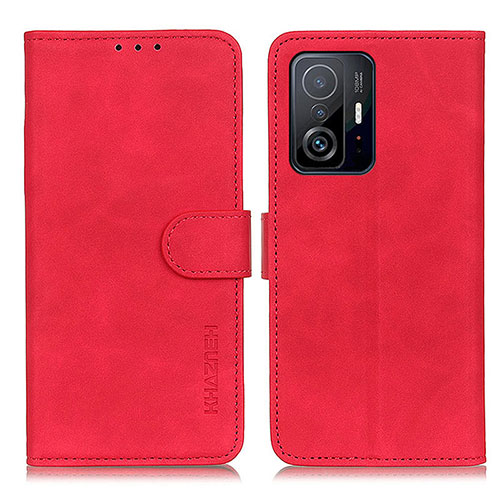 Leather Case Stands Flip Cover Holder K03Z for Xiaomi Mi 11T Pro 5G Red