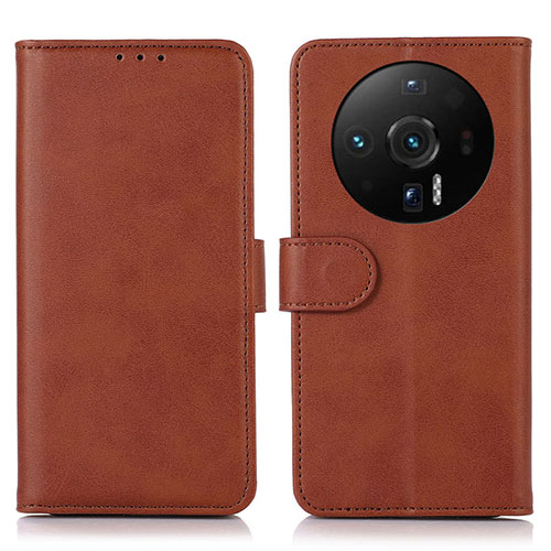 Leather Case Stands Flip Cover Holder K03Z for Xiaomi Mi 12S Ultra 5G Brown