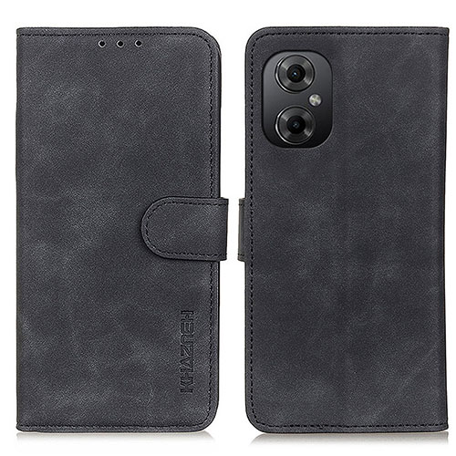 Leather Case Stands Flip Cover Holder K03Z for Xiaomi Poco M4 5G Black