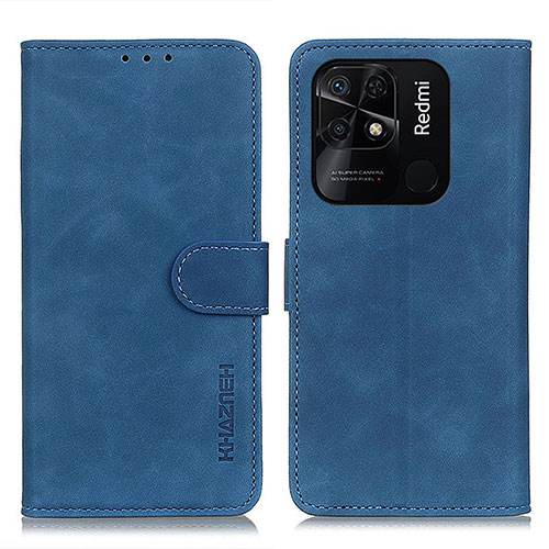 Leather Case Stands Flip Cover Holder K03Z for Xiaomi Redmi 10C 4G Blue