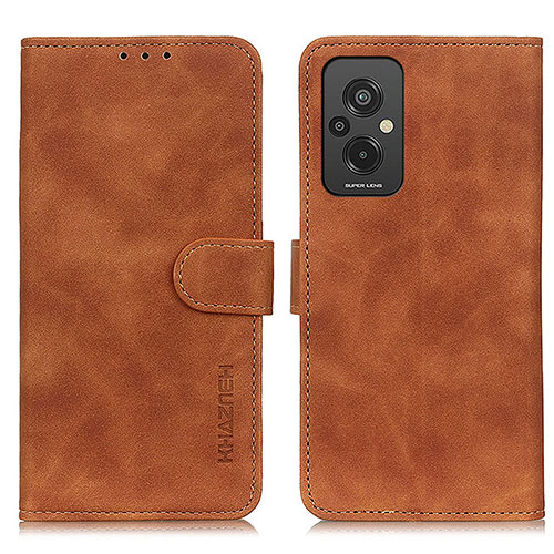 Leather Case Stands Flip Cover Holder K03Z for Xiaomi Redmi 11 Prime 4G Brown