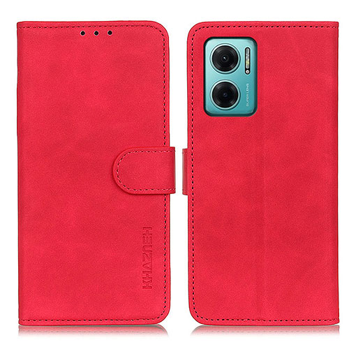 Leather Case Stands Flip Cover Holder K03Z for Xiaomi Redmi 11 Prime 5G Red