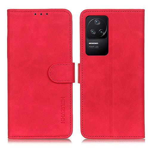 Leather Case Stands Flip Cover Holder K03Z for Xiaomi Redmi K40S 5G Red