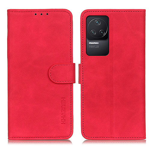 Leather Case Stands Flip Cover Holder K03Z for Xiaomi Redmi K50 5G Red