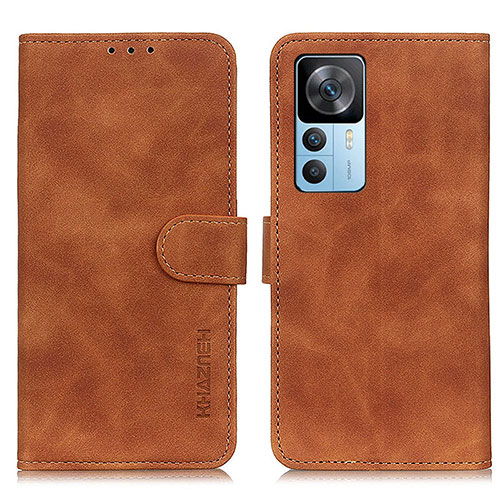 Leather Case Stands Flip Cover Holder K03Z for Xiaomi Redmi K50 Ultra 5G Brown