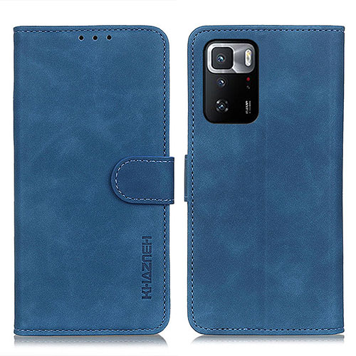 Leather Case Stands Flip Cover Holder K03Z for Xiaomi Redmi Note 10 Pro 5G Blue