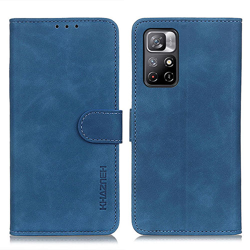 Leather Case Stands Flip Cover Holder K03Z for Xiaomi Redmi Note 11 5G Blue