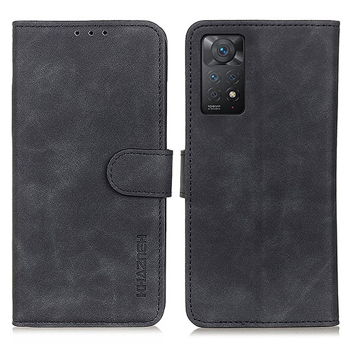 Leather Case Stands Flip Cover Holder K03Z for Xiaomi Redmi Note 11 Pro 5G Black