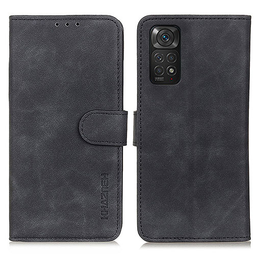 Leather Case Stands Flip Cover Holder K03Z for Xiaomi Redmi Note 11S 4G Black