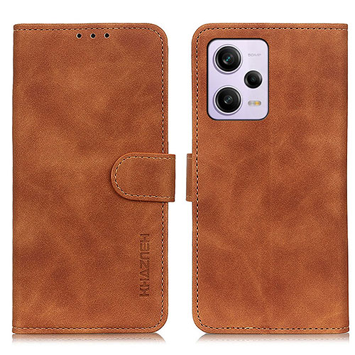 Leather Case Stands Flip Cover Holder K03Z for Xiaomi Redmi Note 12 Explorer Brown