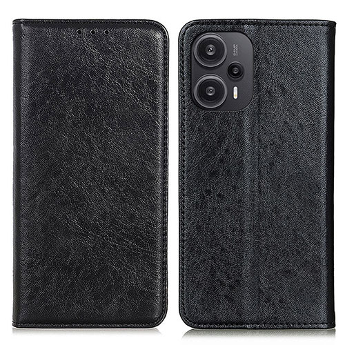 Leather Case Stands Flip Cover Holder K03Z for Xiaomi Redmi Note 12 Turbo 5G Black