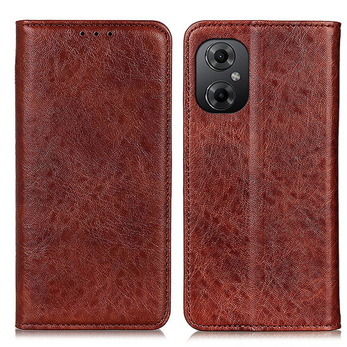 Leather Case Stands Flip Cover Holder K03Z for Xiaomi Redmi Note 12R Pro 5G Brown