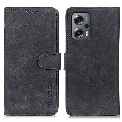 Leather Case Stands Flip Cover Holder K03Z for Xiaomi Redmi Note 12T Pro 5G Black