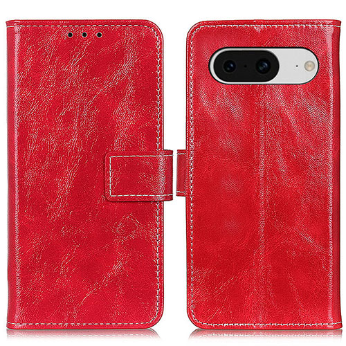 Leather Case Stands Flip Cover Holder K04Z for Google Pixel 8 5G Red