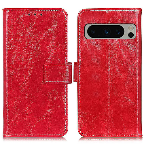 Leather Case Stands Flip Cover Holder K04Z for Google Pixel 8 Pro 5G Red