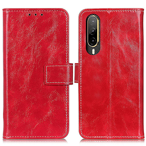 Leather Case Stands Flip Cover Holder K04Z for HTC Desire 22 Pro 5G Red