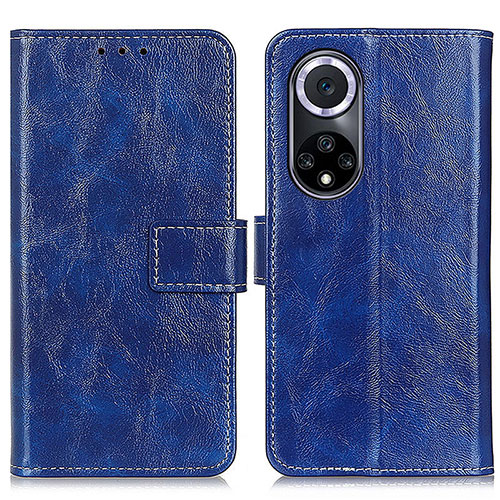 Leather Case Stands Flip Cover Holder K04Z for Huawei Honor 50 5G Blue