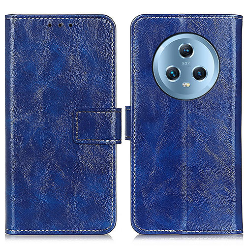 Leather Case Stands Flip Cover Holder K04Z for Huawei Honor Magic5 5G Blue