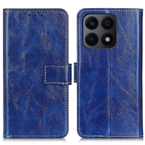 Leather Case Stands Flip Cover Holder K04Z for Huawei Honor X8a 4G Blue