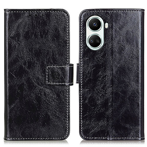 Leather Case Stands Flip Cover Holder K04Z for Huawei Nova 10 SE Black