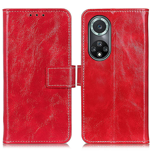 Leather Case Stands Flip Cover Holder K04Z for Huawei Nova 9 Pro Red