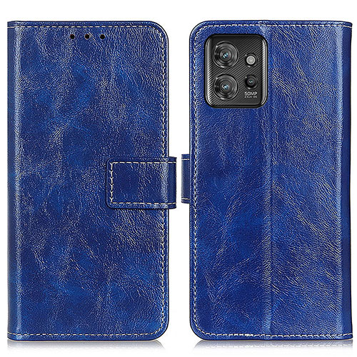 Leather Case Stands Flip Cover Holder K04Z for Motorola ThinkPhone 5G Blue