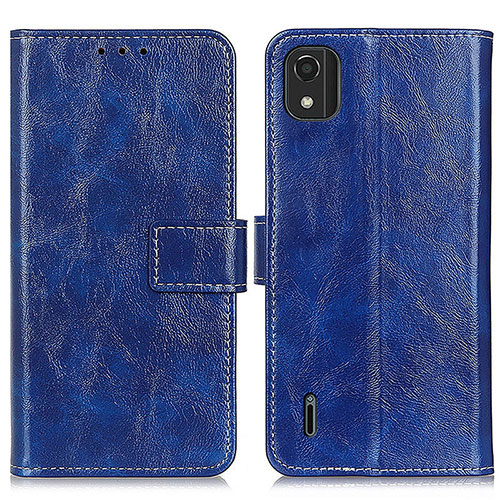 Leather Case Stands Flip Cover Holder K04Z for Nokia C2 2nd Edition Blue