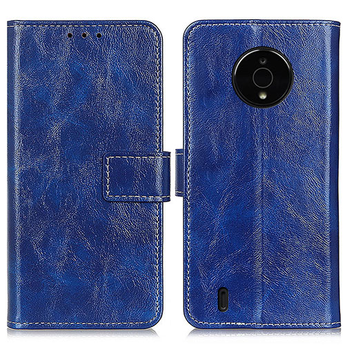 Leather Case Stands Flip Cover Holder K04Z for Nokia C200 Blue