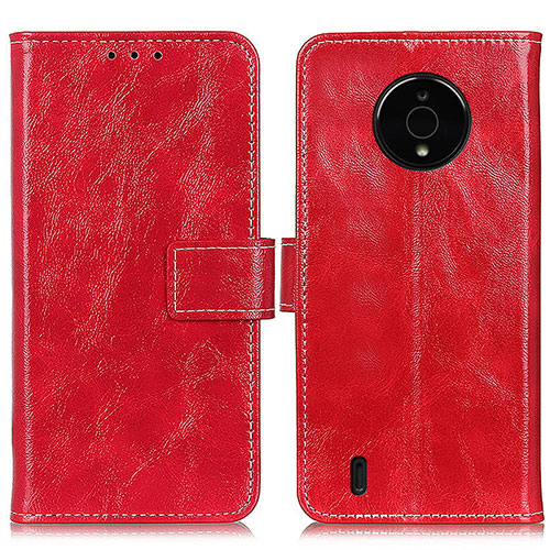 Leather Case Stands Flip Cover Holder K04Z for Nokia C200 Red