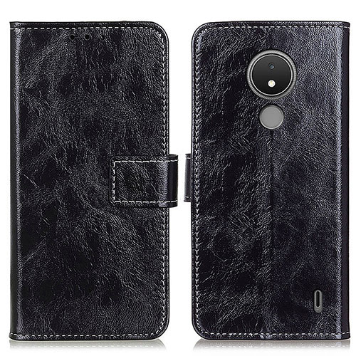 Leather Case Stands Flip Cover Holder K04Z for Nokia C21 Black