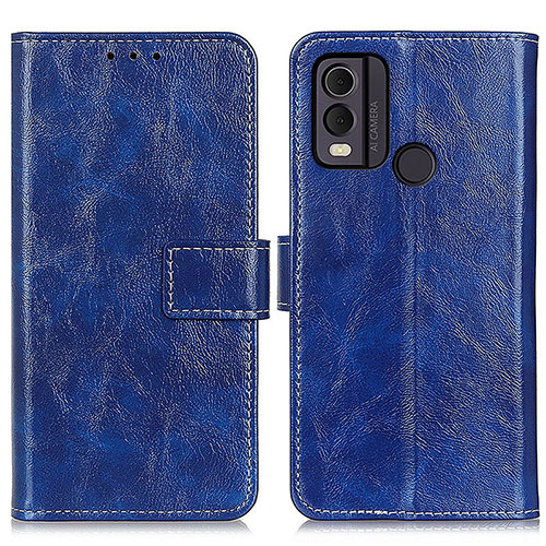 Leather Case Stands Flip Cover Holder K04Z for Nokia C22 Blue