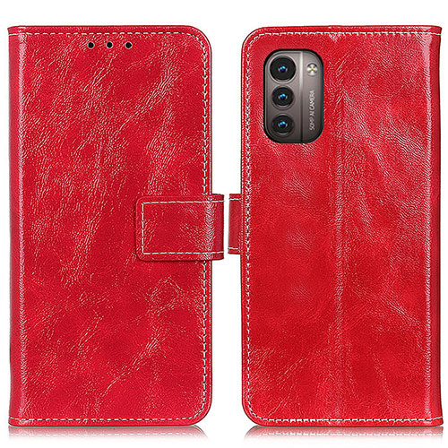 Leather Case Stands Flip Cover Holder K04Z for Nokia G21 Red