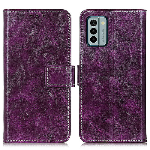 Leather Case Stands Flip Cover Holder K04Z for Nokia G22 Purple