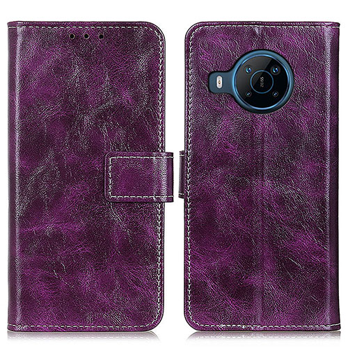 Leather Case Stands Flip Cover Holder K04Z for Nokia X100 5G Purple