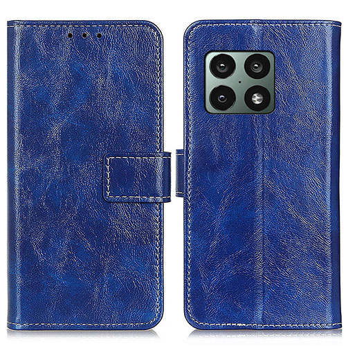 Leather Case Stands Flip Cover Holder K04Z for OnePlus 10 Pro 5G Blue