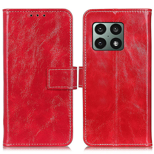 Leather Case Stands Flip Cover Holder K04Z for OnePlus 10 Pro 5G Red