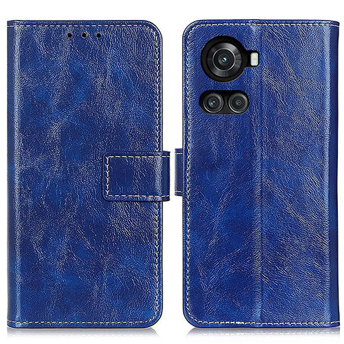 Leather Case Stands Flip Cover Holder K04Z for OnePlus 10R 5G Blue